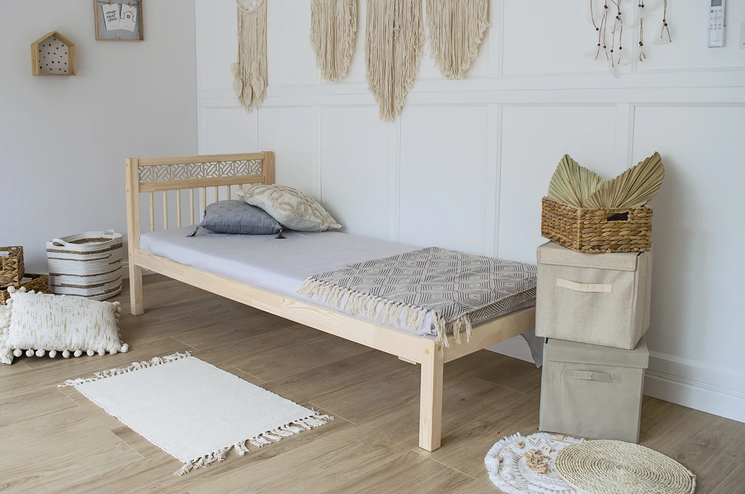 Boho-Bett Hanko ohne Schublade