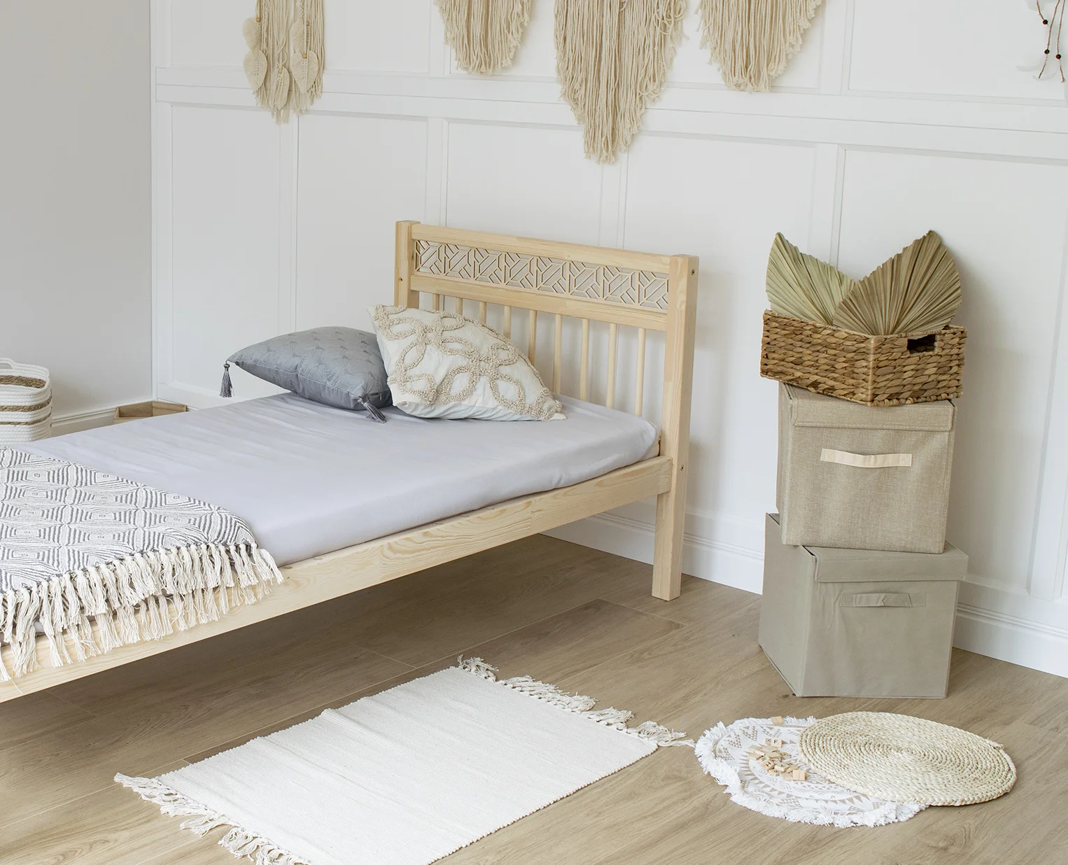 Boho-Bett Hanko ohne Schublade
