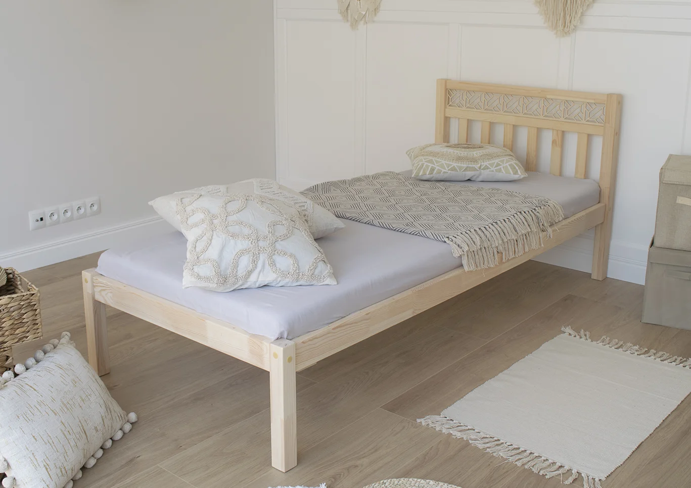 Boho-Bett Sanna ohne Schublade