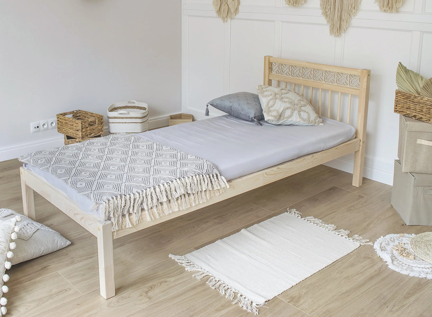 Boho-Bett Hanko ohne Schublade