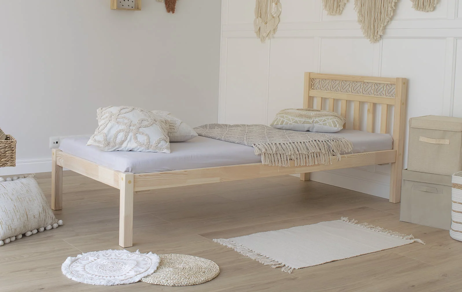 Boho-Bett Sanna ohne Schublade