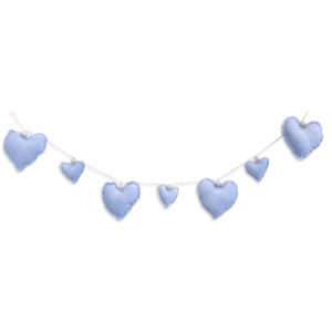 Girlande mit hellblauen Herzen