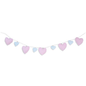 Girlande mit rosa und hellblauen Herzen