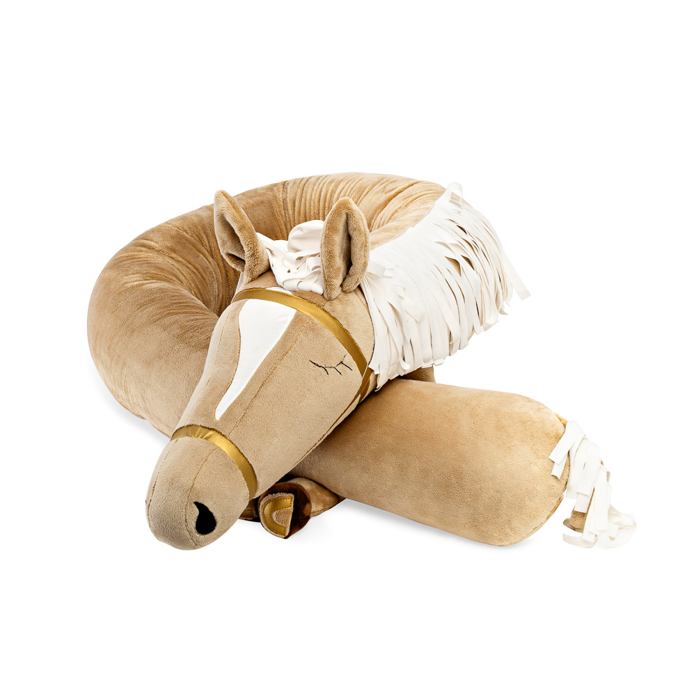 Bettumrandung - Cappuccino-Rollkissen in Pferdeform