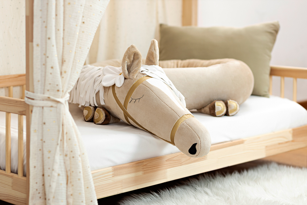 Bettumrandung - Cappuccino-Rollkissen in Pferdeform – Bild 2