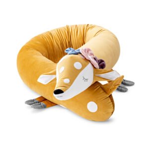 Hirsch mit Blumen – Kuscheltier zum Einschlafen und Dekokissen